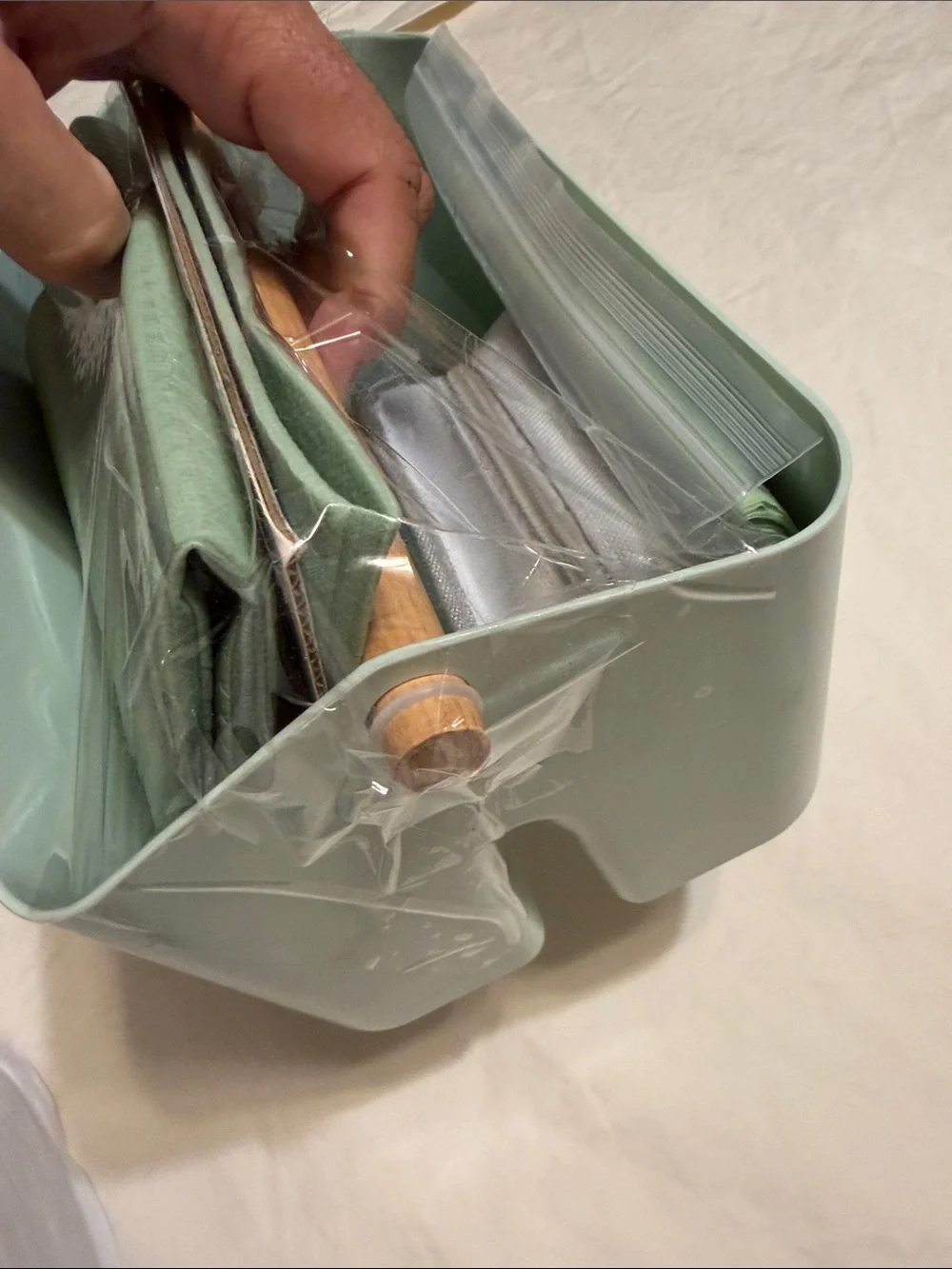 Mint Green Bath Organizer Caddy - Compact Toiletry Storage